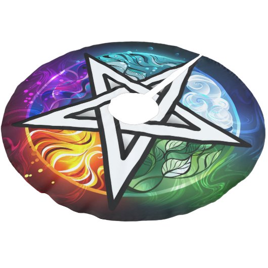 Wiccan pentagram kerstboom rok (Gekanteld)
