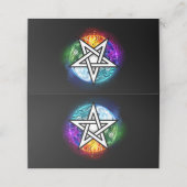 Wiccan pentagram klantenkaartje (Buitenkant ongevouwen)