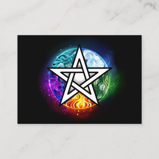 Wiccan pentagram klantenkaartje (Voorkant)