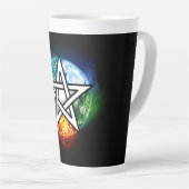Wiccan pentagram latte mok (Rechterhoek)