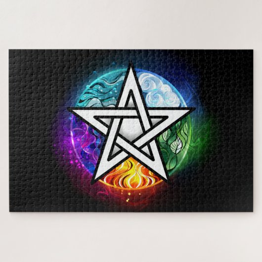 Wiccan pentagram legpuzzel (Horizontaal)