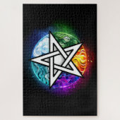 Wiccan pentagram legpuzzel (Verticaal)