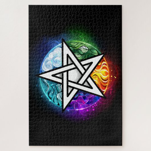 Wiccan pentagram legpuzzel (Verticaal)
