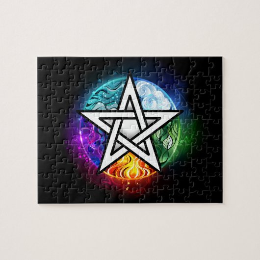 Wiccan pentagram legpuzzel (Horizontaal)