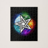 Wiccan pentagram legpuzzel (Verticaal)