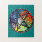 Wiccan Pentagram Legpuzzel (Verticaal)