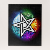 Wiccan pentagram legpuzzel (Verticaal)