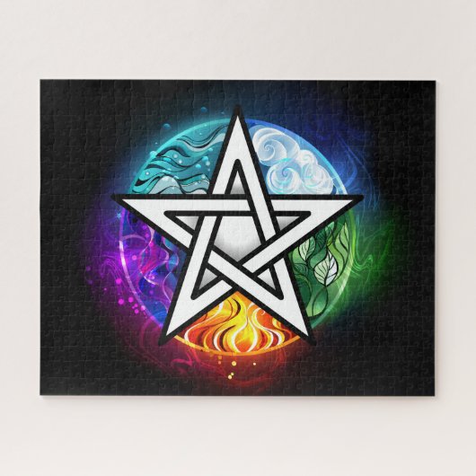 Wiccan pentagram legpuzzel (Horizontaal)