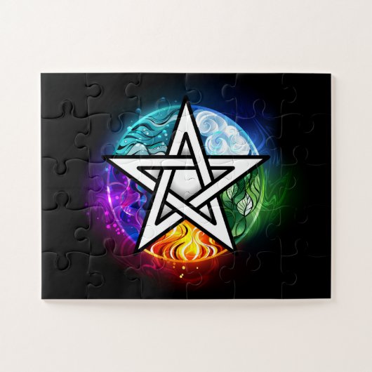 Wiccan pentagram legpuzzel (Horizontaal)