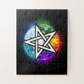 Wiccan pentagram legpuzzel (Verticaal)
