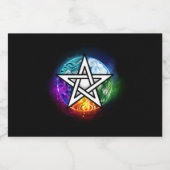 Wiccan pentagram likeurfles etiket (Enkel label)