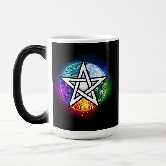 Wiccan pentagram magische mok (Links)