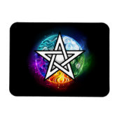 Wiccan pentagram magneet (Horizontaal)