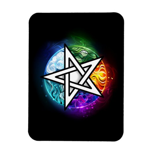 Wiccan pentagram magneet (Verticaal)