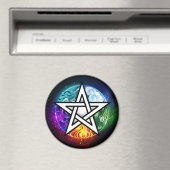 Wiccan pentagram magneet (Insitu (Vaatwasser))