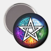 Wiccan pentagram magneet (Voorkant / Achterkant)