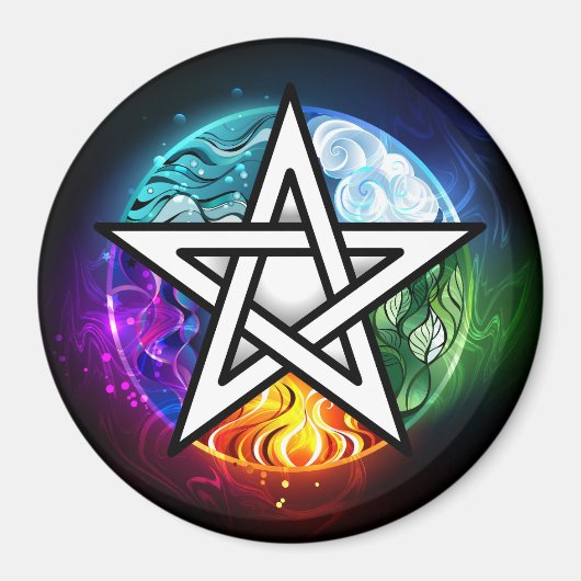 Wiccan pentagram magneet (Voorkant)