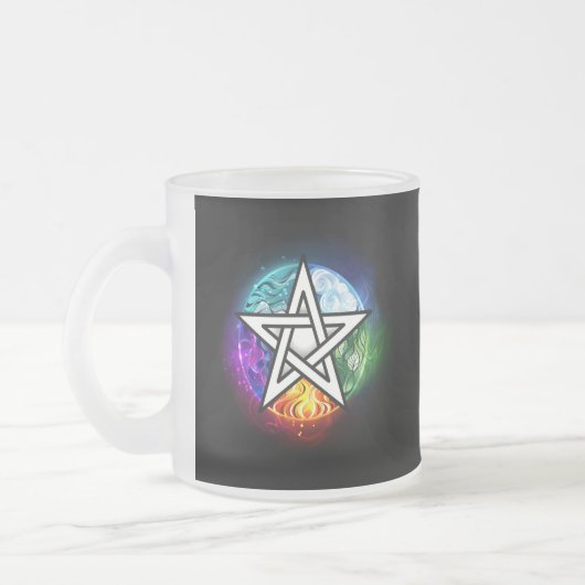 Wiccan pentagram matglas koffiemok (Links)