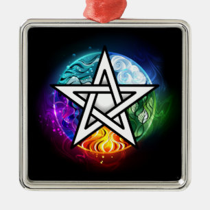 Wiccan pentagram metalen ornament