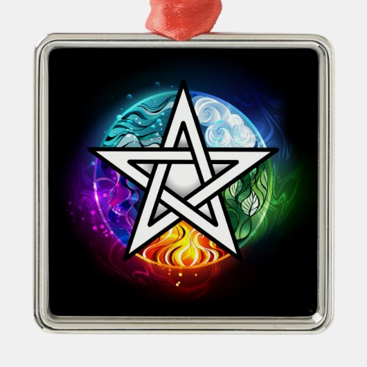 Wiccan pentagram metalen ornament (Voorkant)