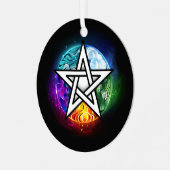 Wiccan pentagram metalen ornament (Voorkant links)