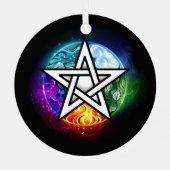 Wiccan pentagram metalen ornament (Achterkant)