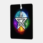 Wiccan pentagram metalen ornament (Voorkant links)