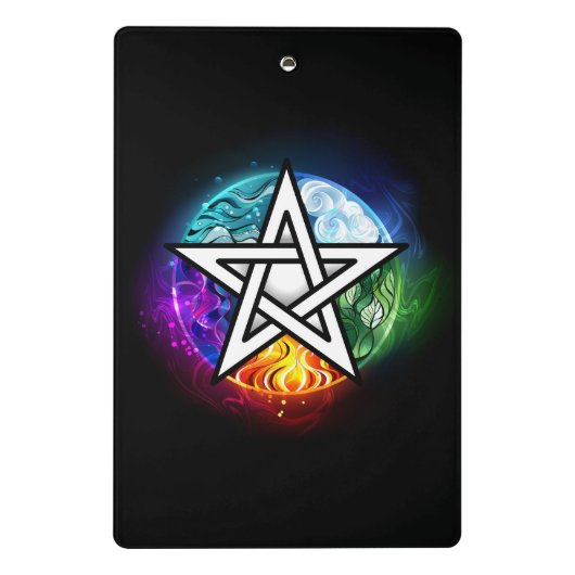 Wiccan pentagram mini klembord (Achterkant)