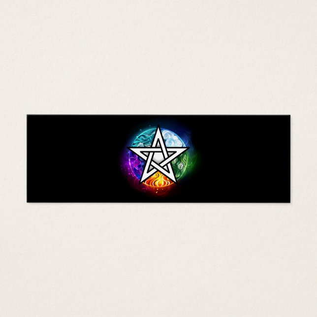 Wiccan pentagram mini visitekaartjes (Voorkant)