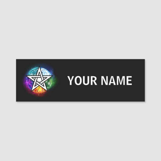 Wiccan pentagram naamplaatje (Voorkant)