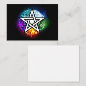 Wiccan pentagram notitiekaartje (Voorkant / Achterkant)