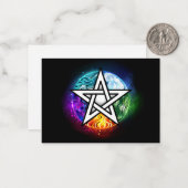 Wiccan pentagram notitiekaartje (Voorkant / Achterkant in situ)