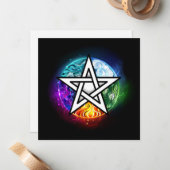 Wiccan pentagram notitiekaartje (Voorkant / Achterkant in situ)