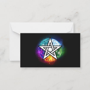Wiccan pentagram notitiekaartje