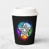 Wiccan pentagram papieren bekers (Achterkant)