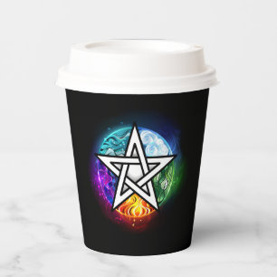 Wiccan pentagram papieren bekers