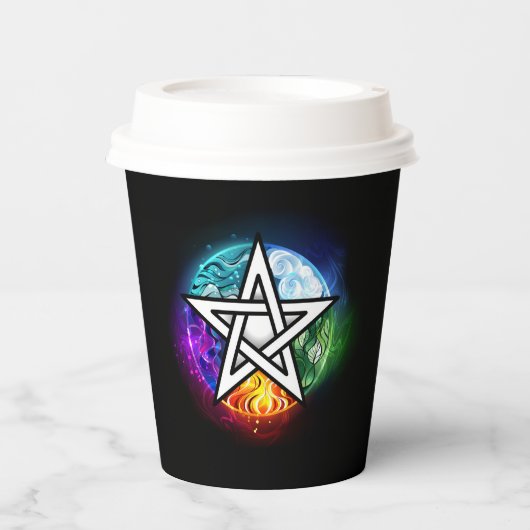 Wiccan pentagram papieren bekers (Voorkant)