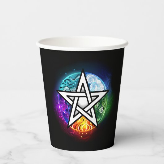 Wiccan pentagram papieren bekers (Achterkant)