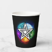 Wiccan pentagram papieren bekers (Voorkant)