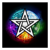 Wiccan pentagram perfect poster (Voorkant)