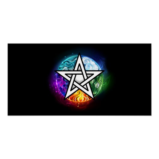 Wiccan pentagram perfect poster (Voorkant)