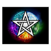 Wiccan pentagram perfect poster (Voorkant)