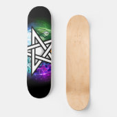 Wiccan pentagram persoonlijk skateboard (Voorkant)
