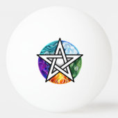 Wiccan pentagram pingpongbal (Voorkant)