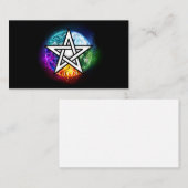 Wiccan pentagram plaatskaartje (Voorkant / Achterkant)
