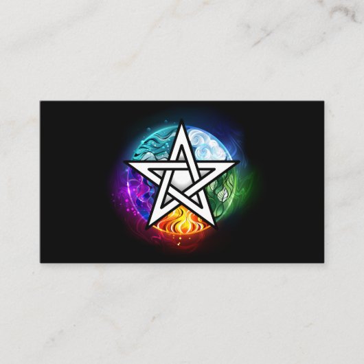 Wiccan pentagram plaatskaartje (Voorkant)