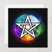 Wiccan pentagram programmakaart (Voorkant / Achterkant)
