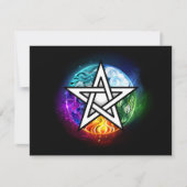 Wiccan pentagram RSVP kaartje (Voorkant)