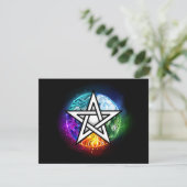 Wiccan pentagram RSVP kaartje (Staand voorkant)