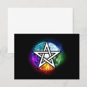 Wiccan pentagram RSVP kaartje (Voorkant / Achterkant)